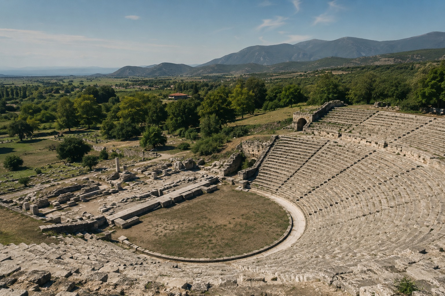 Das antike Theater am Hang von Philippi